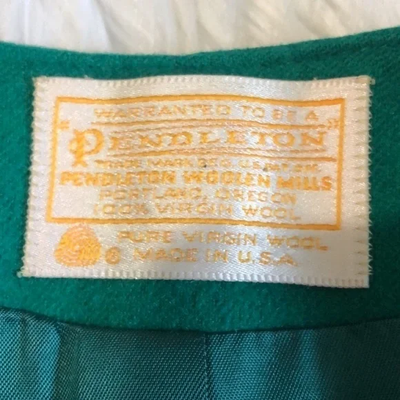 Vintage Pendleton emerald green virgin wool - Picture 4 of 10